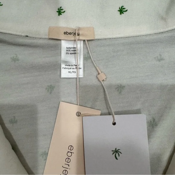 Eberjey Gisele Printed Modal Shortie Short Palm Bellini Pajamas PJ Set - Picture 4 of 9